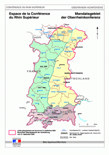 Karte: Mandatsgebiet der Oberrheinkonferenz
